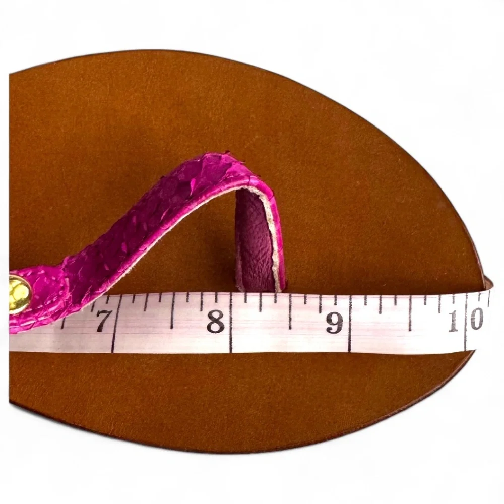Custom-Made Genuine Python Snakeskin Sandals – Hot Pink – Size Approx. 8.5–9